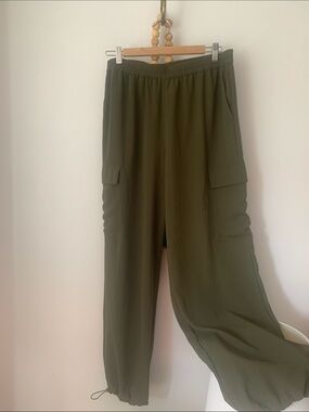 Olive Utility Cargo Joggers for Women